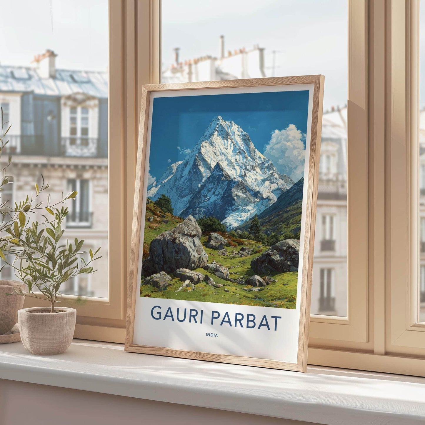 Gauri Parbat Poster - India Art Print - Uttarakhand Snowy Peaks Vista Home Art