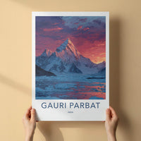 Gauri Parbat Poster - India Fine Art - Uttarakhand Alpenglow Mountain Lake Gift
