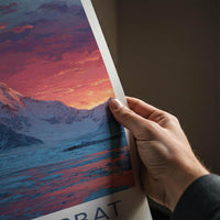 Gauri Parbat Poster - India Fine Art - Uttarakhand Alpenglow Mountain Lake Gift