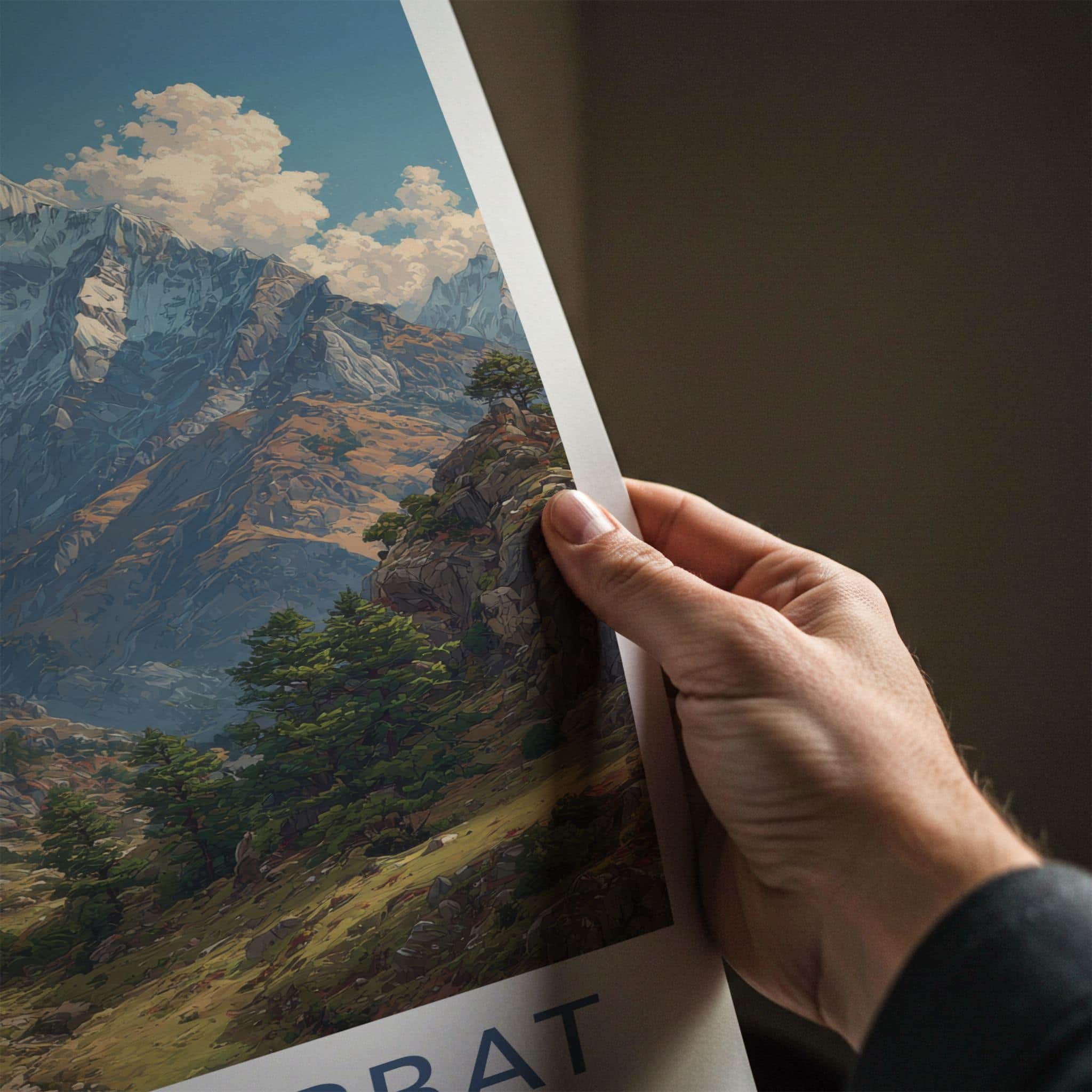 Gauri Parbat Poster - India Framed Print - Uttarakhand Snowy Peak Framed Decor