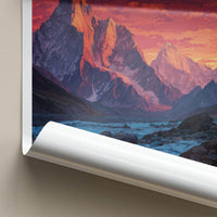 Gauri Parbat Poster - India Wall Art - Uttarakhand Fiery Sunset Home Decor