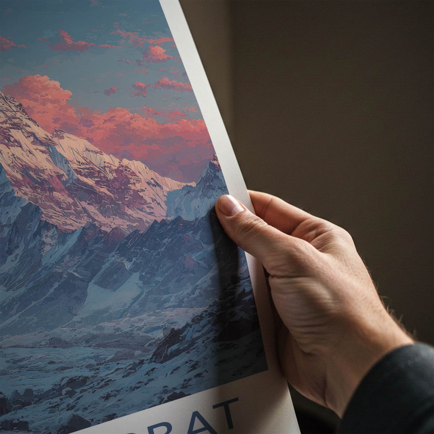 Gauri Parbat Poster - India Wall Art - Uttarakhand Peak Clouds Home Decor