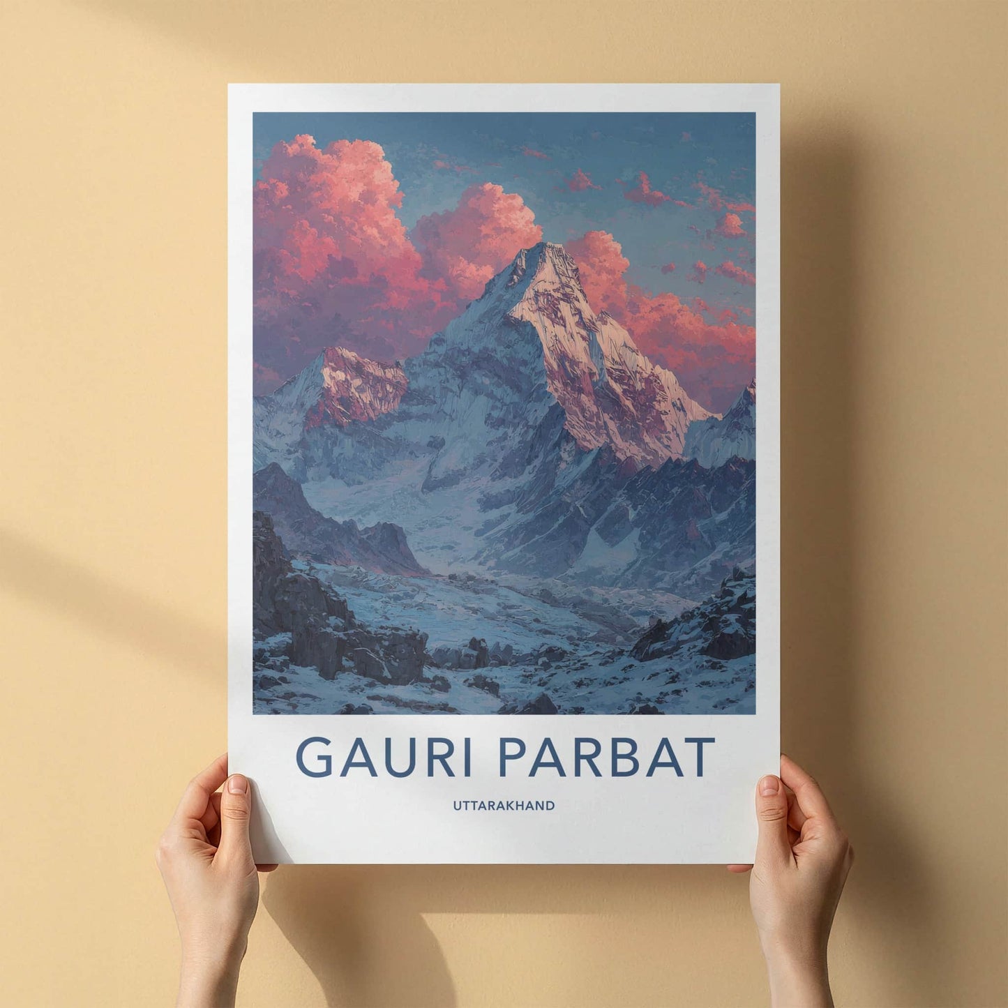 Gauri Parbat Poster - India Wall Art - Uttarakhand Peak Clouds Home Decor