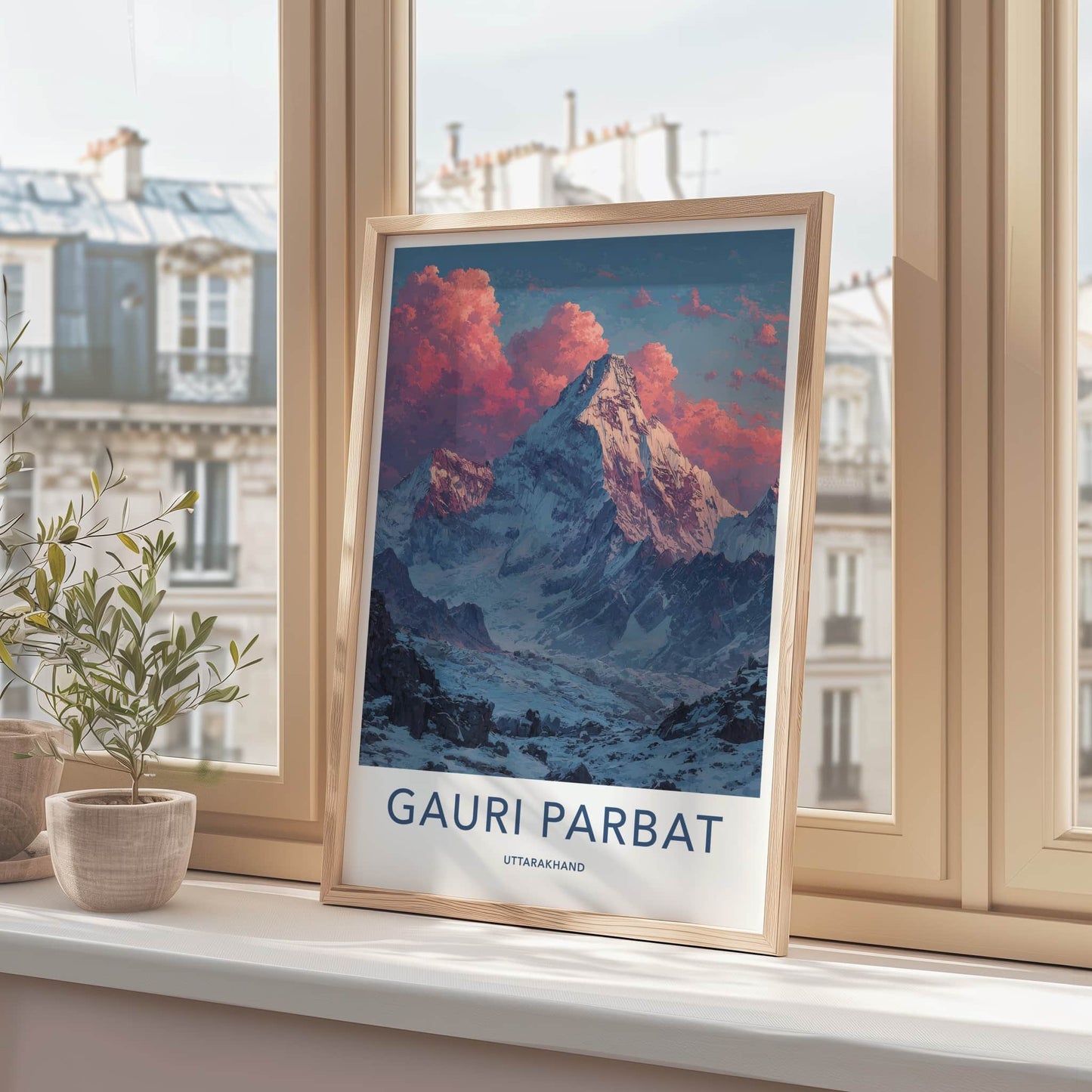 Gauri Parbat Poster - India Wall Art - Uttarakhand Peak Clouds Home Decor