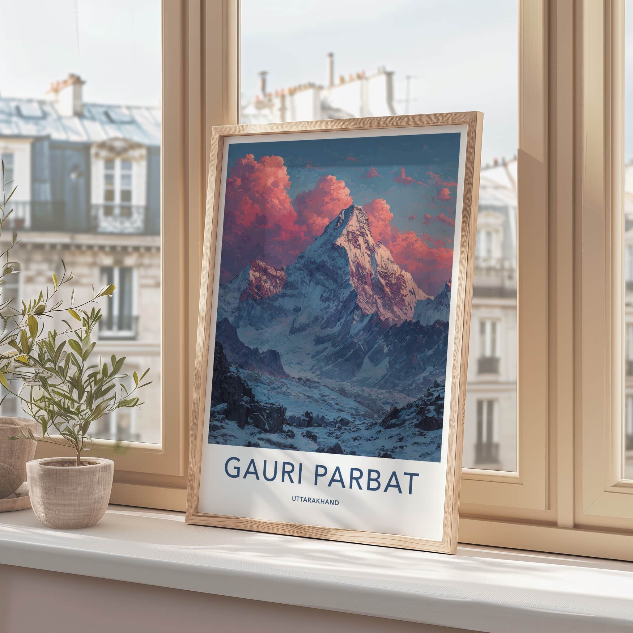 Gauri Parbat Poster - India Wall Art - Uttarakhand Peak Clouds Home Decor