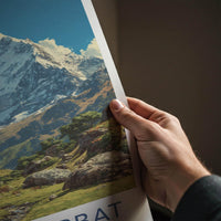 Gauri Parbat Poster - India Wall Art - Uttarakhand snowy peak view Gift