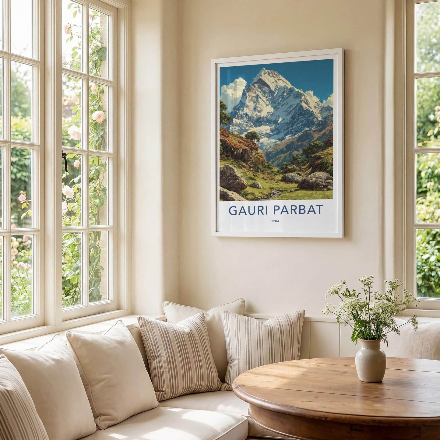 Gauri Parbat Poster - India Wall Art - Uttarakhand snowy peak view Gift