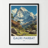 Gauri Parbat Poster - India Wall Art - Uttarakhand snowy peak view Gift