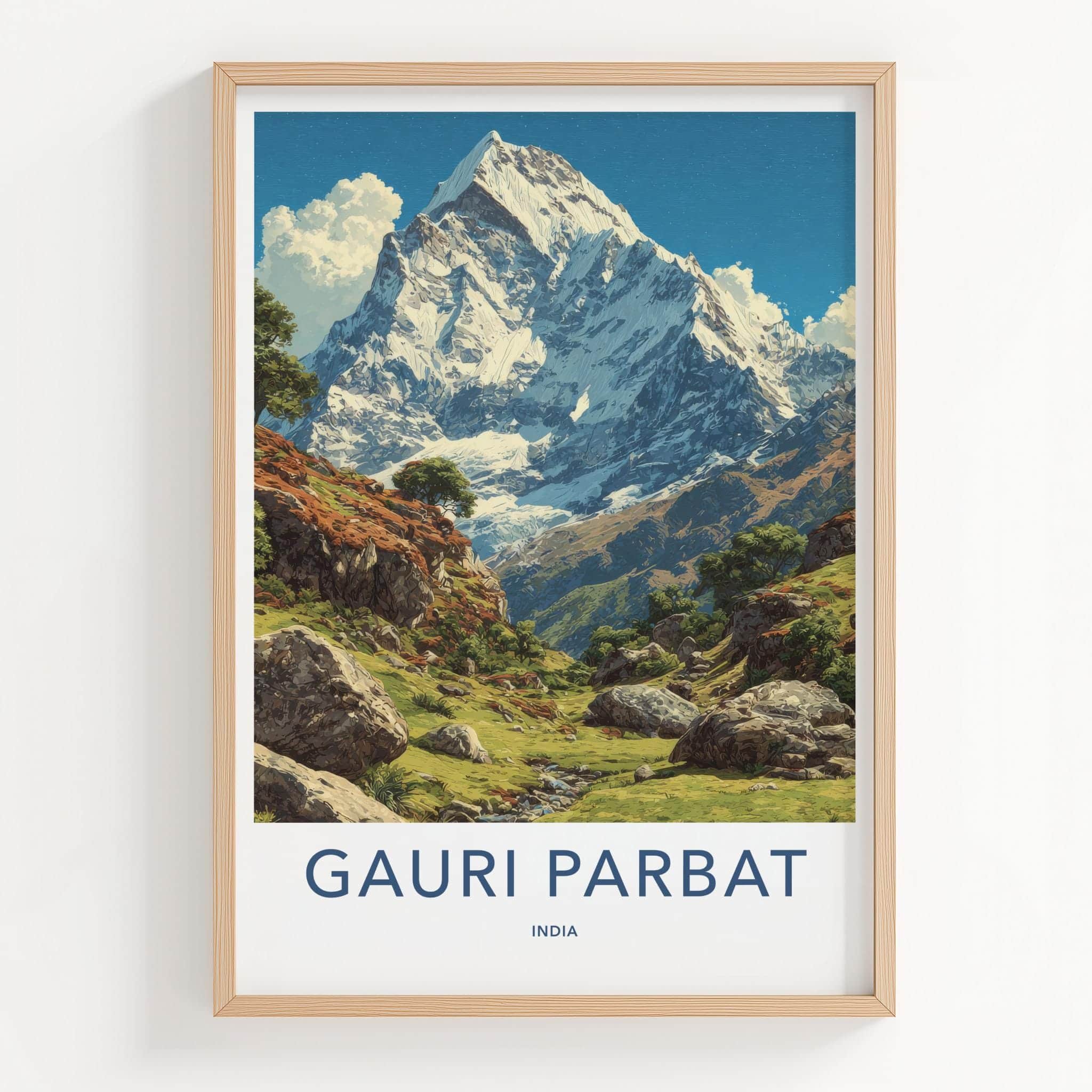 Gauri Parbat Poster - India Wall Art - Uttarakhand snowy peak view Gift