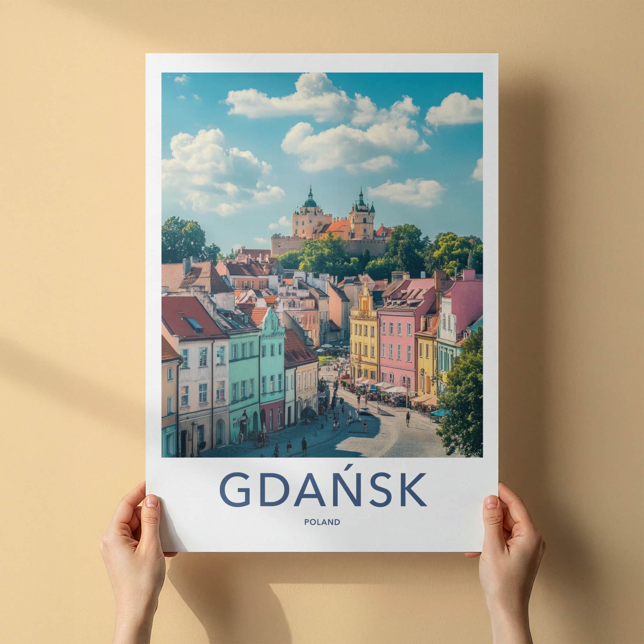 Gdansk Poster - Poland Travel Art - Historic Cityscape View Home Decor