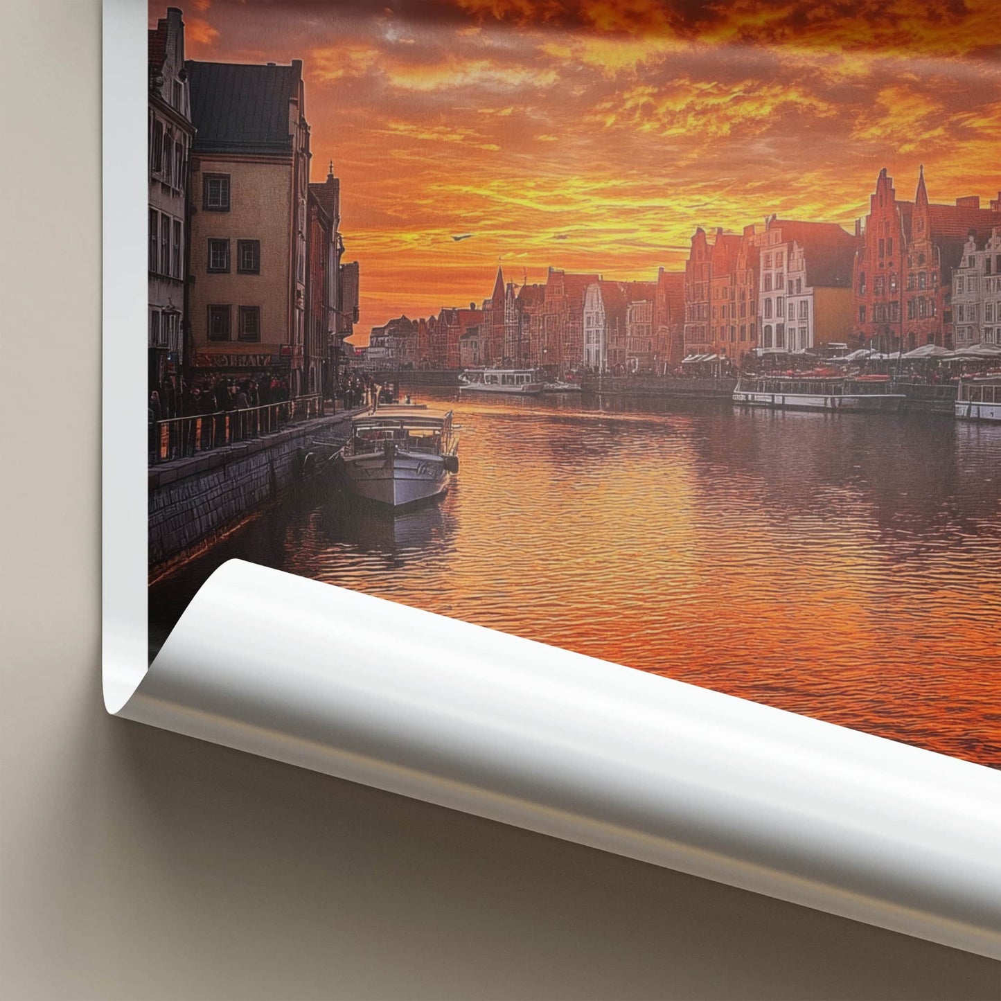 Gdansk Poster - Poland Travel Art - Vibrant City Sunset Home Decor
