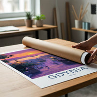 Gdynia Poster - Poland Travel Art - Vibrant Coastal Sunset Home Decor