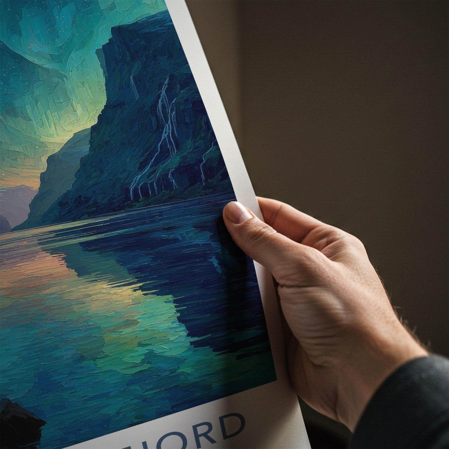 Geirangerfjord Poster - Norway Travel Art - Fjord Aurora Vista Home Decor