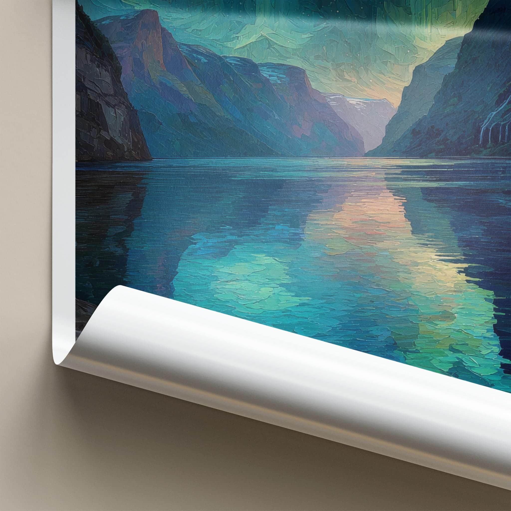 Geirangerfjord Poster - Norway Travel Art - Fjord Aurora Vista Home Decor