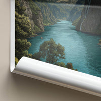 Geirangerfjord Poster - NORWAY Travel Art - Fjord Mountain Waterfall Home Decor