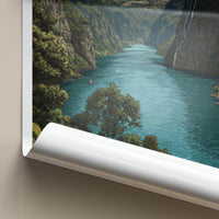 Geirangerfjord Poster - Norway Wall Art - Emerald Fjord Cliffs Home Decor