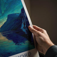 Geirangerfjord Poster - Norway Wall Art - Vibrant Fjord Aurora Home Decor