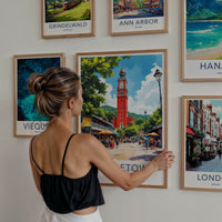 Georgetown Poster - Guyana Travel Art - Vibrant Red Clock Tower Wall Decor