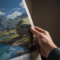 Gerlachovsky Stit Poster - Slovakia Travel Art - Blue Alpine Lake Wall Decor