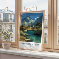 Gerlachovsky Stit Poster - Slovakia Travel Art - Clear Lake Mountains Home Decor