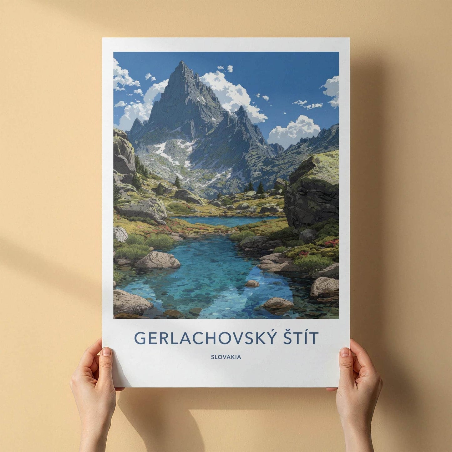 Gerlachovsky Stit Poster - Slovakia Travel Art - Majestic Alpine Lake Home Decor