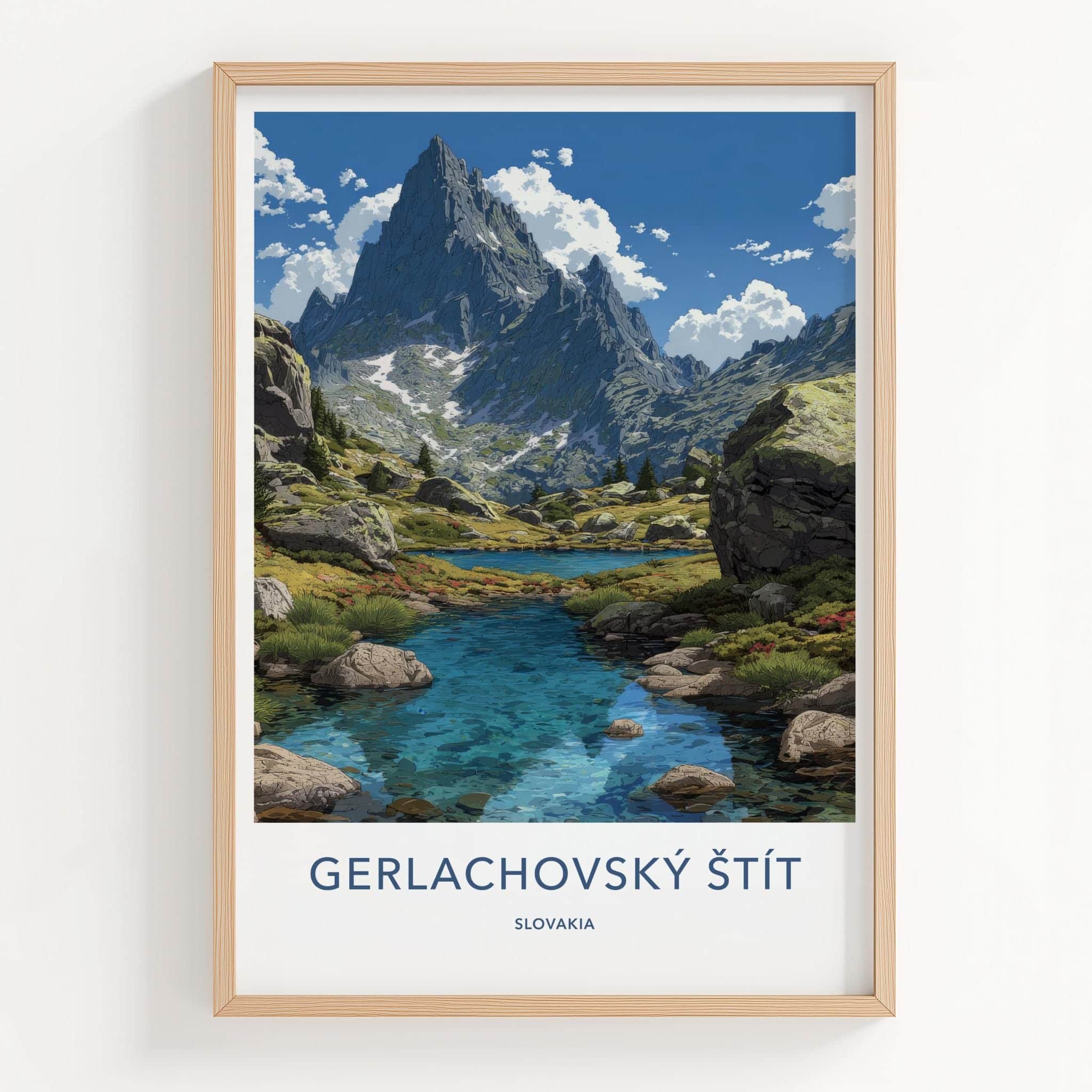 Gerlachovsky Stit Poster - Slovakia Travel Art - Majestic Alpine Lake Home Decor
