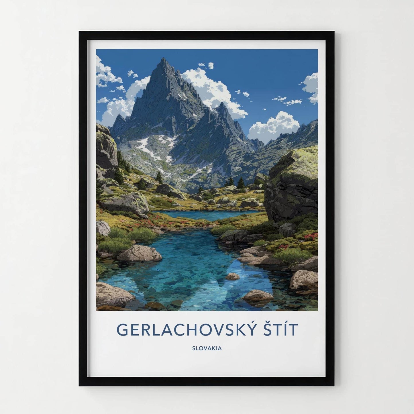 Gerlachovsky Stit Poster - Slovakia Travel Art - Majestic Alpine Lake Home Decor