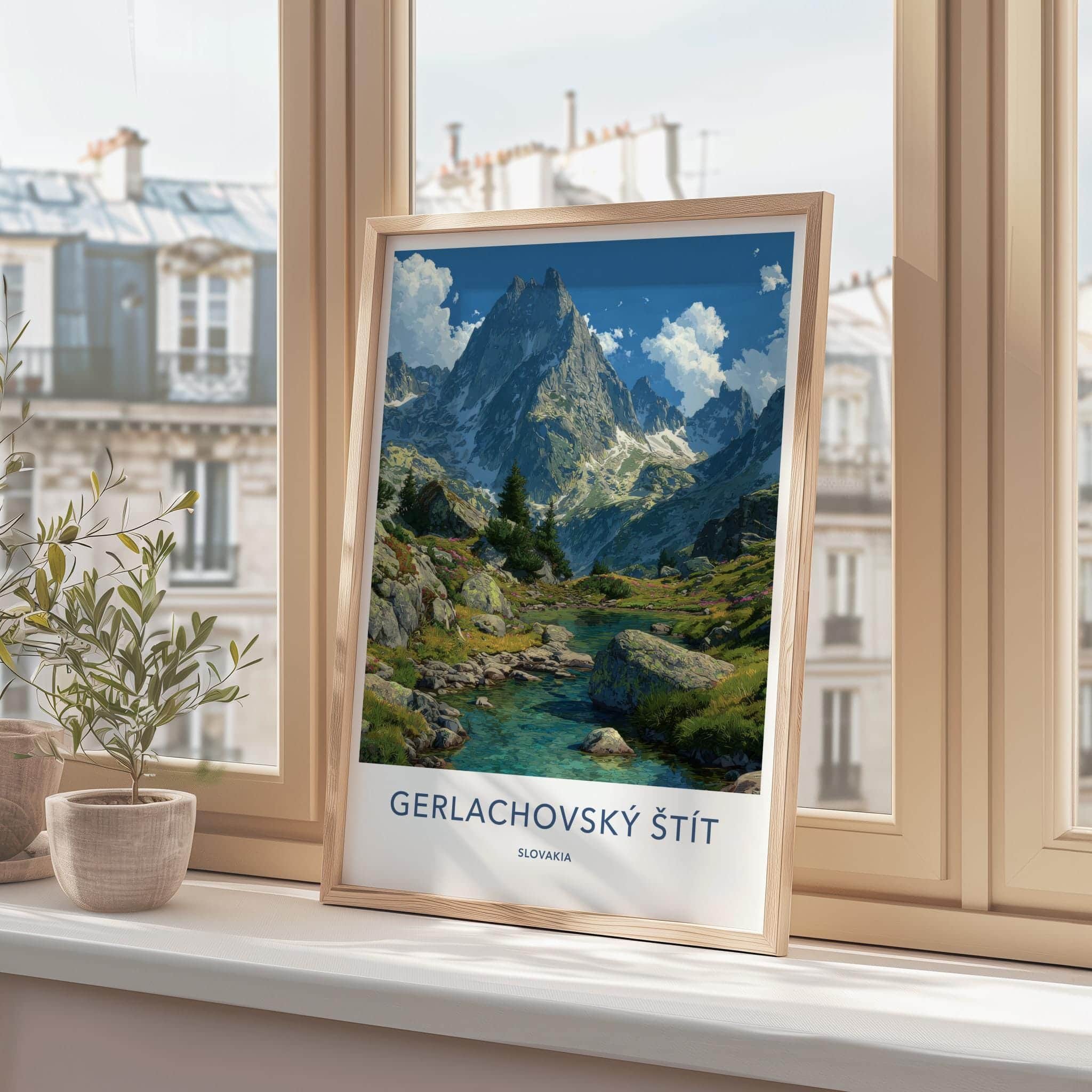 Gerlachovsky Stit Poster - Slovakia Travel Art - Rocky Alpine Lake Home Decor