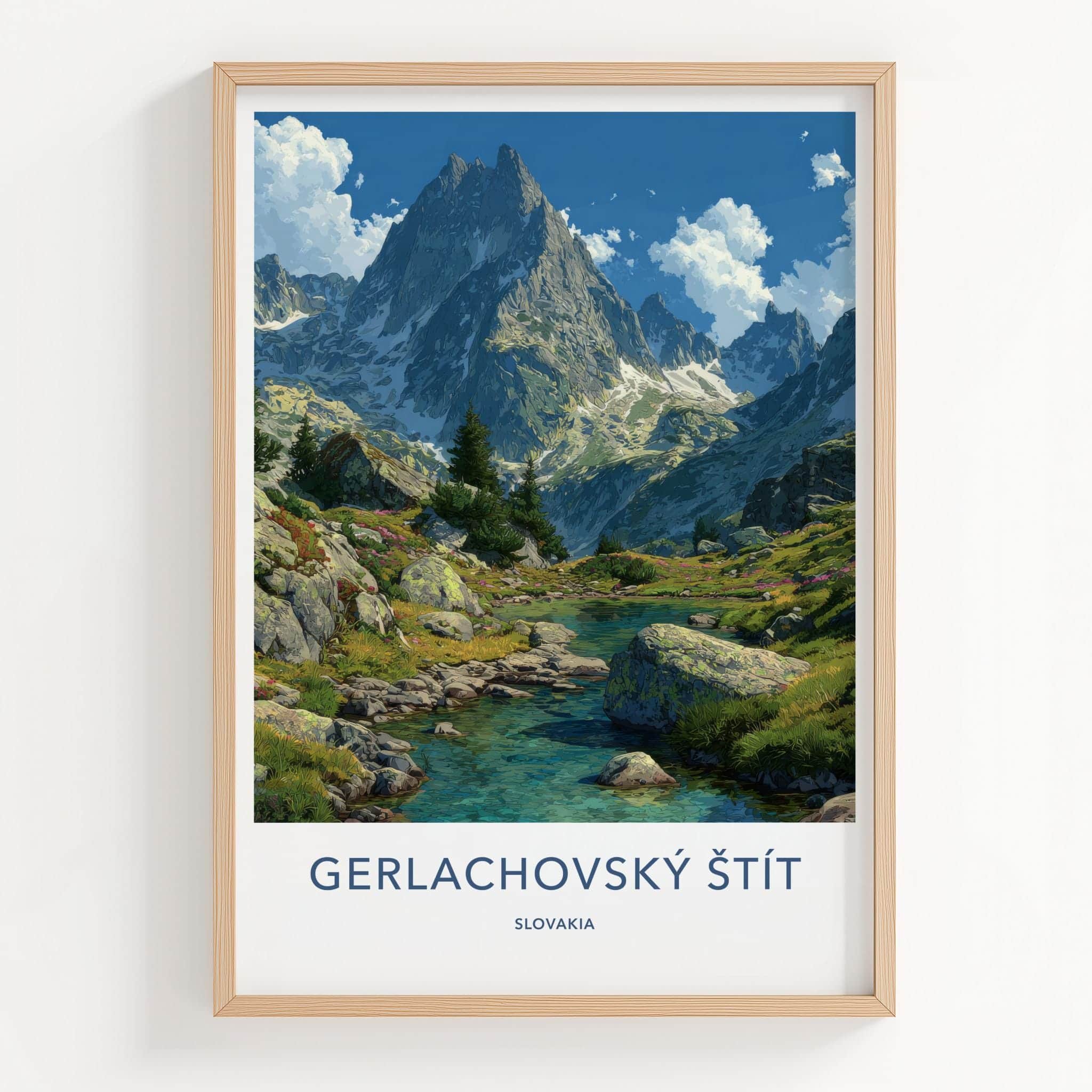 Gerlachovsky Stit Poster - Slovakia Travel Art - Rocky Alpine Lake Home Decor