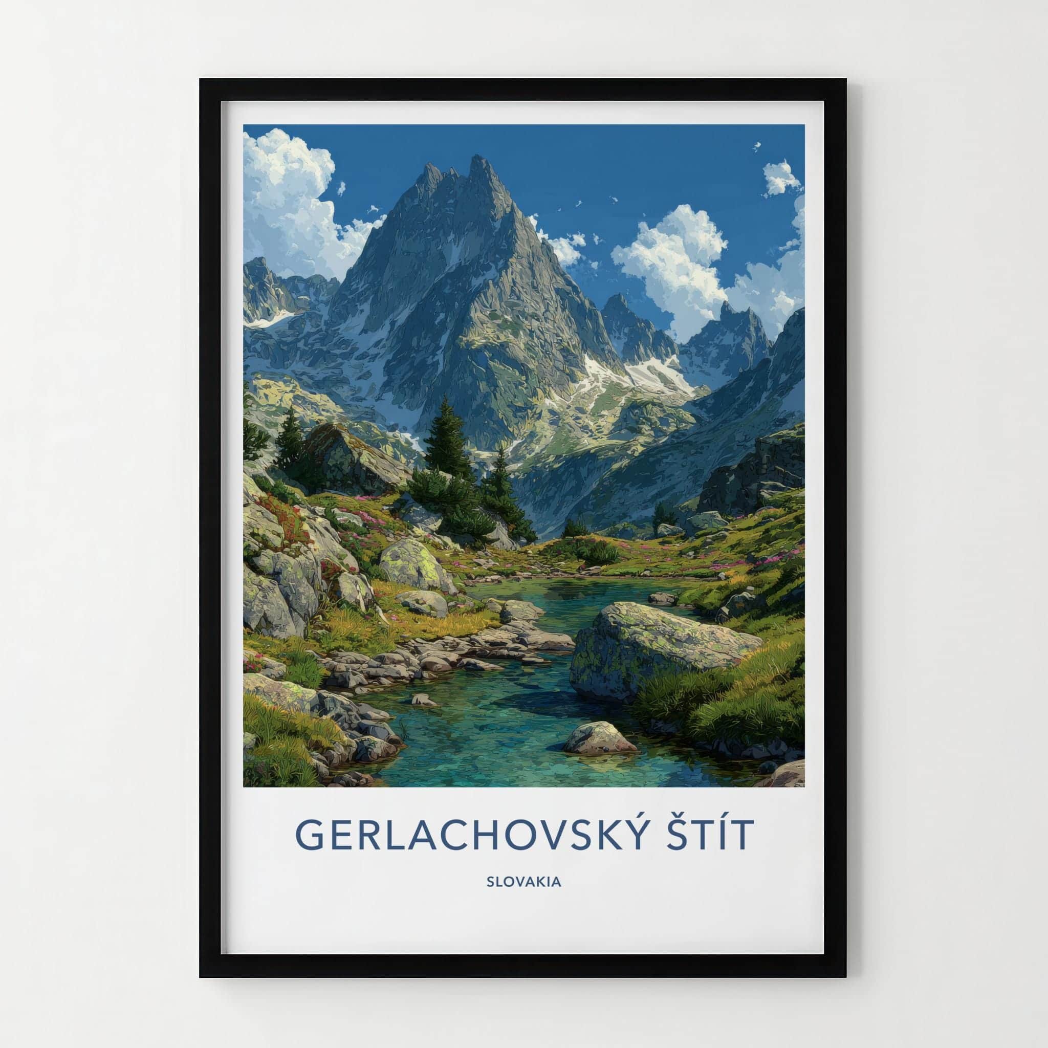 Gerlachovsky Stit Poster - Slovakia Travel Art - Rocky Alpine Lake Home Decor