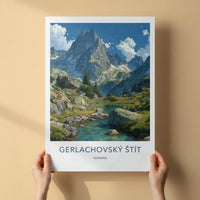Gerlachovsky Stit Poster - Slovakia Travel Art - Towering Peak Lake Home Decor