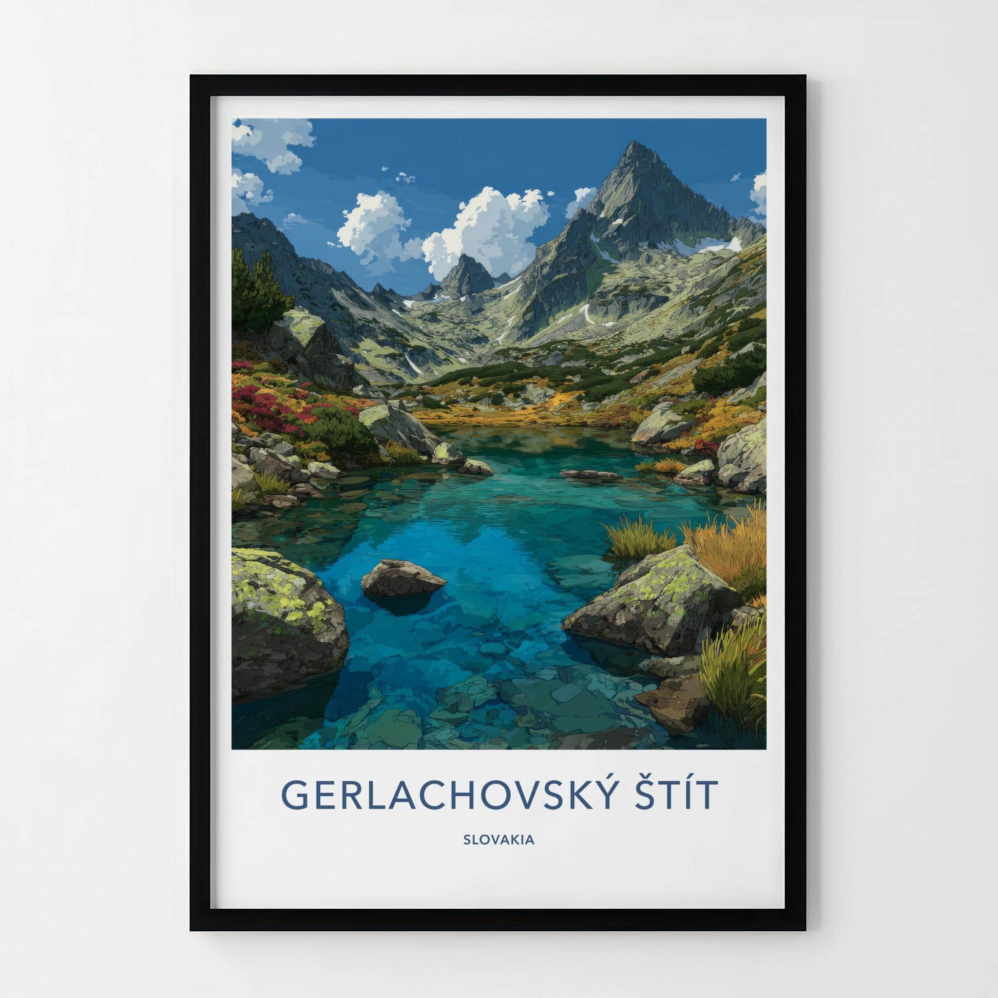 Gerlachovsky Stit Poster - Slovakia Travel Art - Turquoise Mountain Waters Home Decor