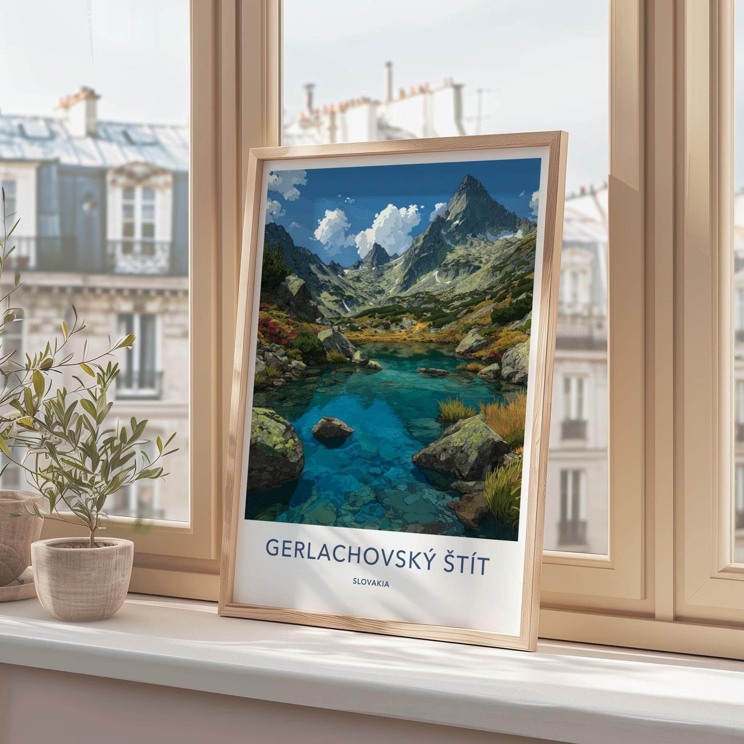 Gerlachovsky Stit Poster - Slovakia Travel Art - Turquoise Mountain Waters Home Decor