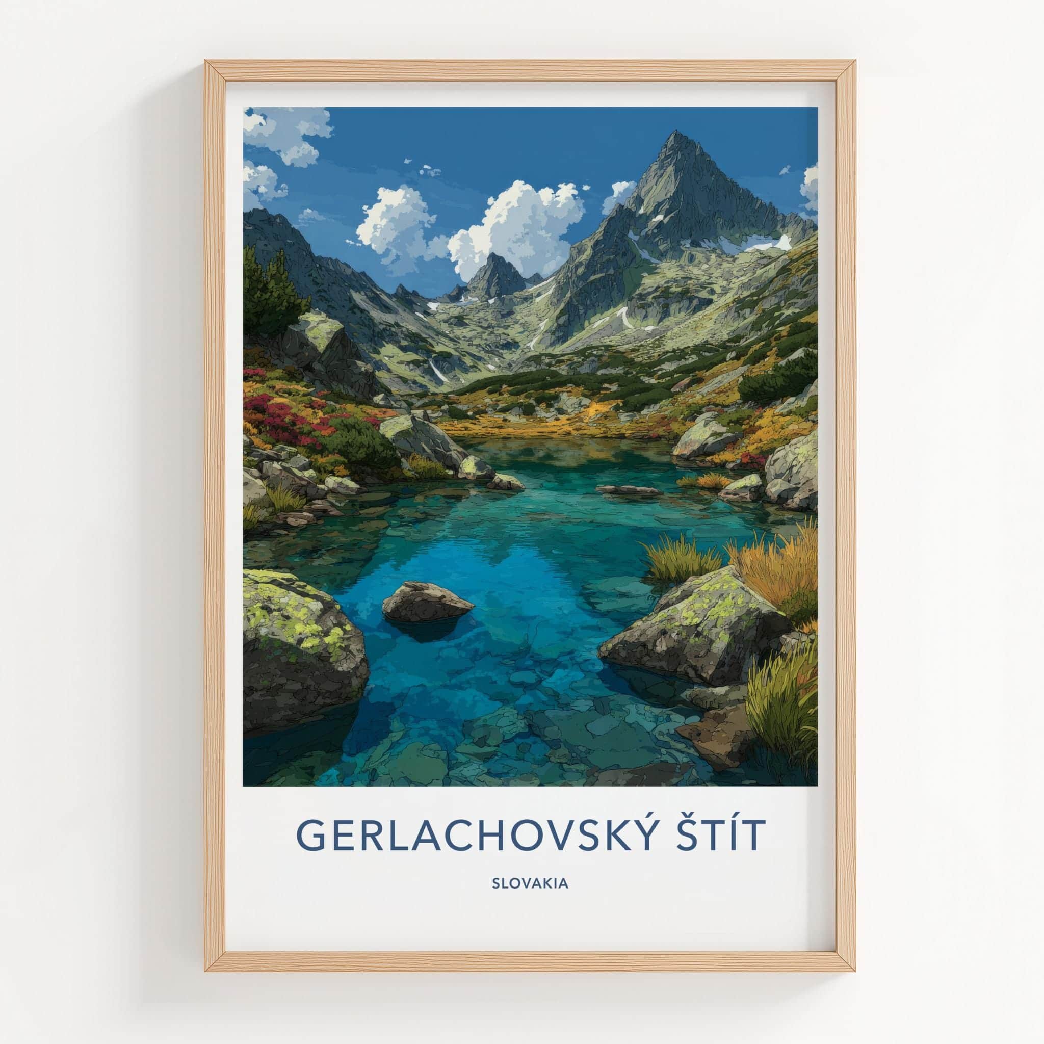 Gerlachovsky Stit Poster - Slovakia Travel Art - Turquoise Mountain Waters Home Decor