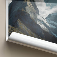 Gertrude Valley Poster - New Zealand Travel Art - Rugged Mountain Peaks Home Decor