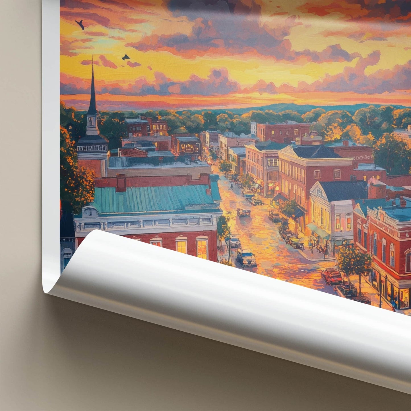 Gettysburg Poster - Pennsylvania Travel Art - Historic Town Sunset Home Decor