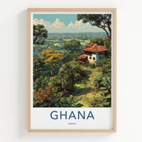 Ghana Poster - Africa Framed Print - Lush Jungle Village Framed Decor