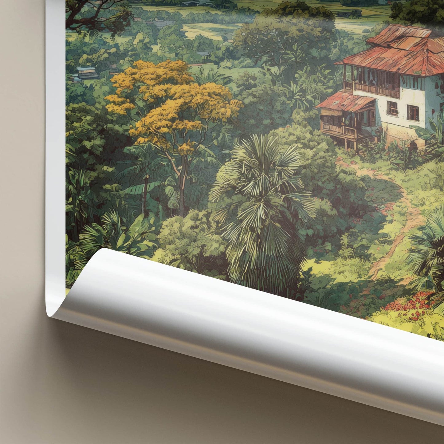 Ghana Poster - Africa Framed Print - Lush Jungle Village Framed Decor