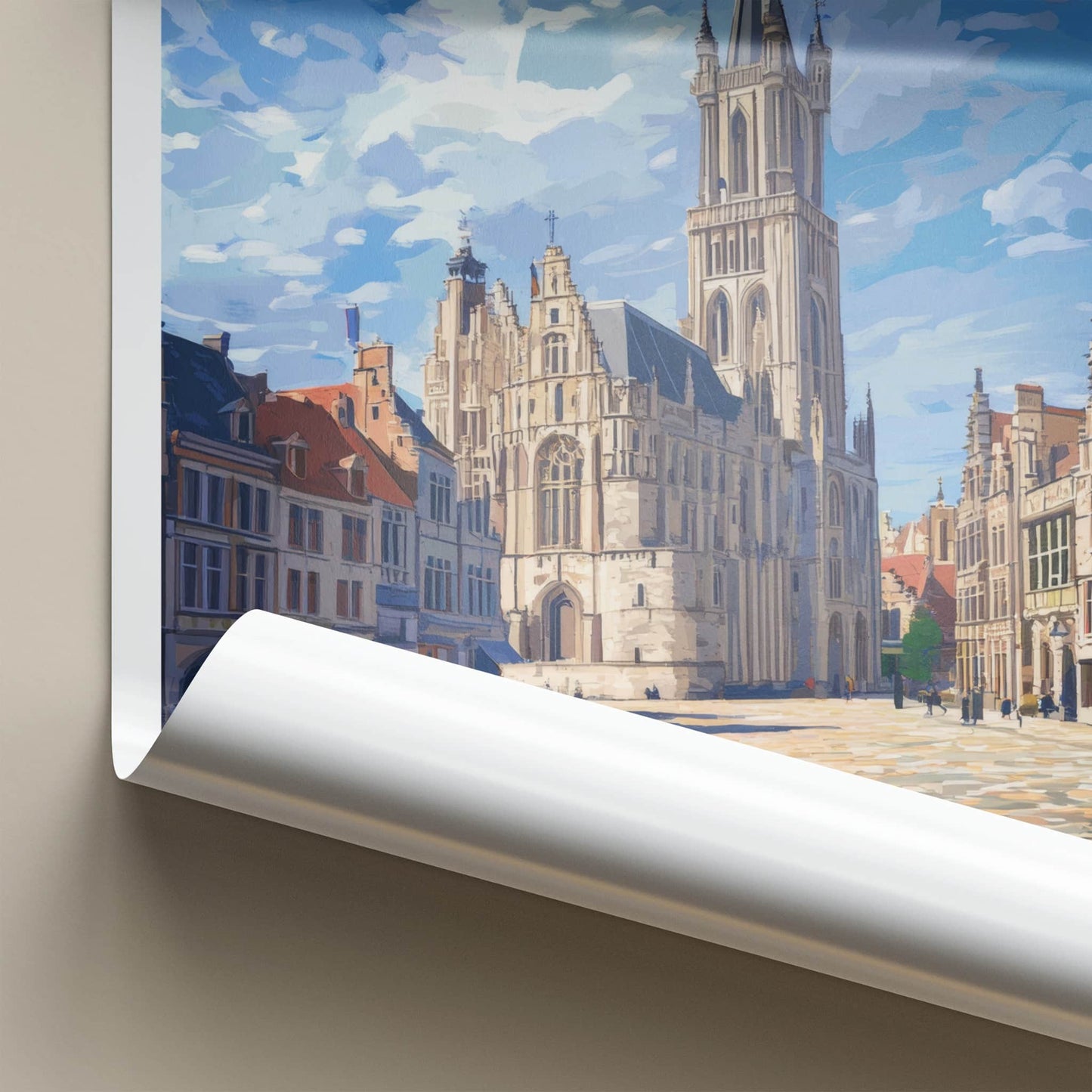 Ghent Poster - Belgium Travel Art - Historic City Square Home Decor