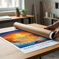 Giant's Causeway Poster - Northern Ireland Fine Art - Ocean Wave Pillars Gift