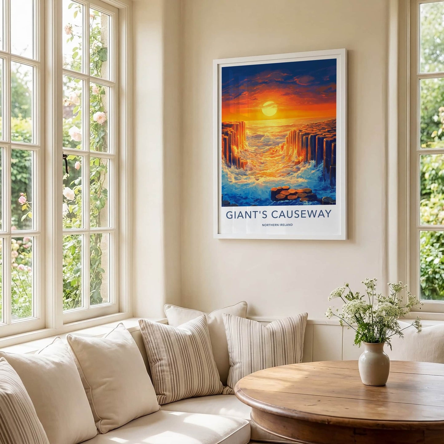 Giant's Causeway Poster - Northern Ireland Fine Art - Ocean Wave Pillars Gift