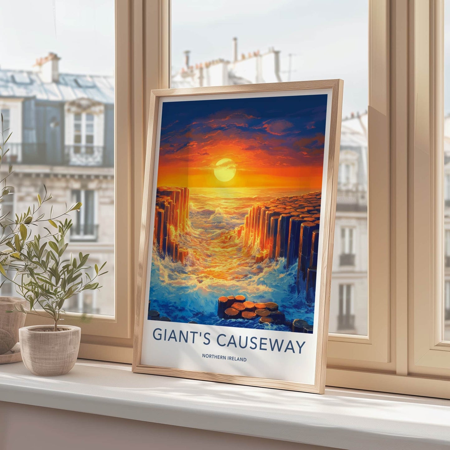 Giant's Causeway Poster - Northern Ireland Fine Art - Ocean Wave Pillars Gift