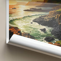 Giant's Causeway Poster - Northern Ireland Fine Art - Sunset Basalt Columns Gift