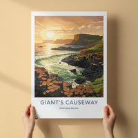 Giant's Causeway Poster - Northern Ireland Fine Art - Sunset Basalt Columns Gift