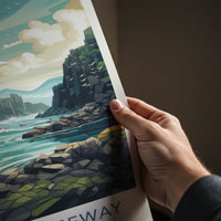 Giant's Causeway Poster - Northern Ireland Travel Art - Basalt Columns Coast Home Decor