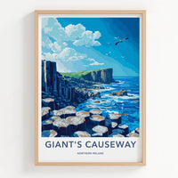Giant's Causeway Poster - Northern Ireland Wall Art - Basalt Column Ocean Gift