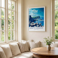 Giant's Causeway Poster - Northern Ireland Wall Art - Basalt Column Ocean Gift