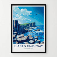Giant's Causeway Poster - Northern Ireland Wall Art - Basalt Column Ocean Gift