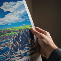 Giant's Causeway Poster - Northern Ireland Wall Art - Basalt Columns Seascape Home Art