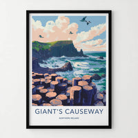 Giant's Causeway Poster - Northern Ireland Wall Art - Ocean Basalt Columns Gift